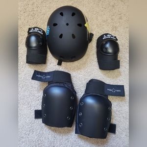 Full set of skateboarding pads